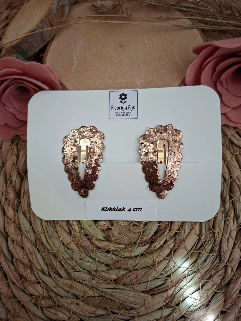 2 klikklak 4 cm met goudkleurige